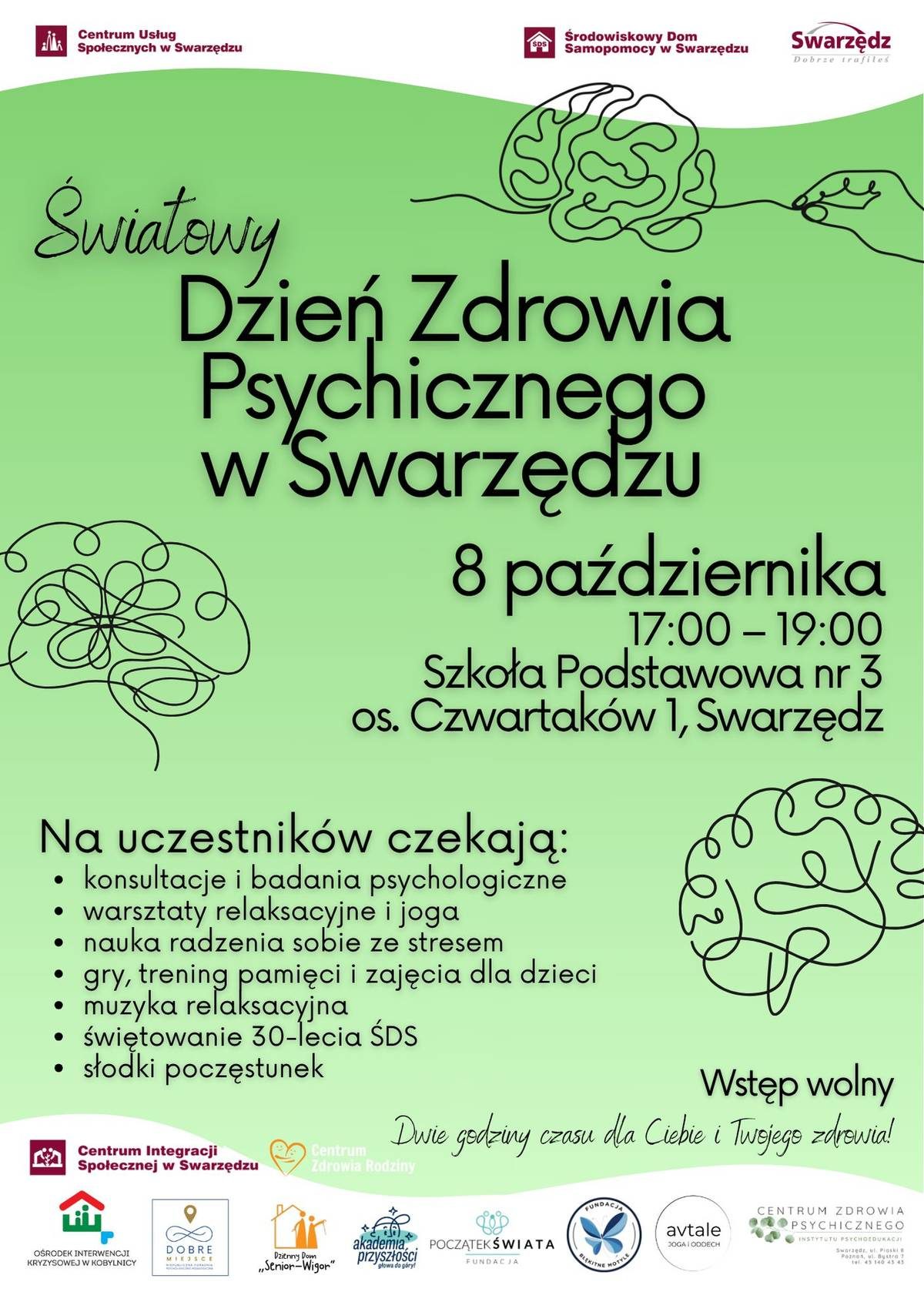 Dzień Zdrowia Psychicznego w Swarzędzu. Konsultacje i warsztaty